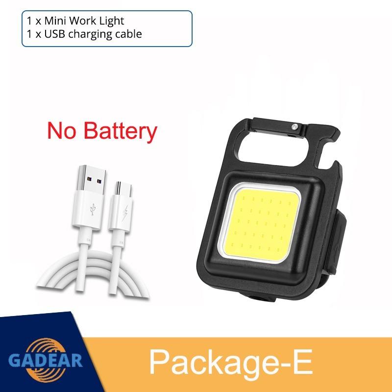 Mini LED Flashlight USB Rechargeable LED Light 4 Modes Keychain Work Light Small Pocket Light Corkscrew Emergency Work Lights