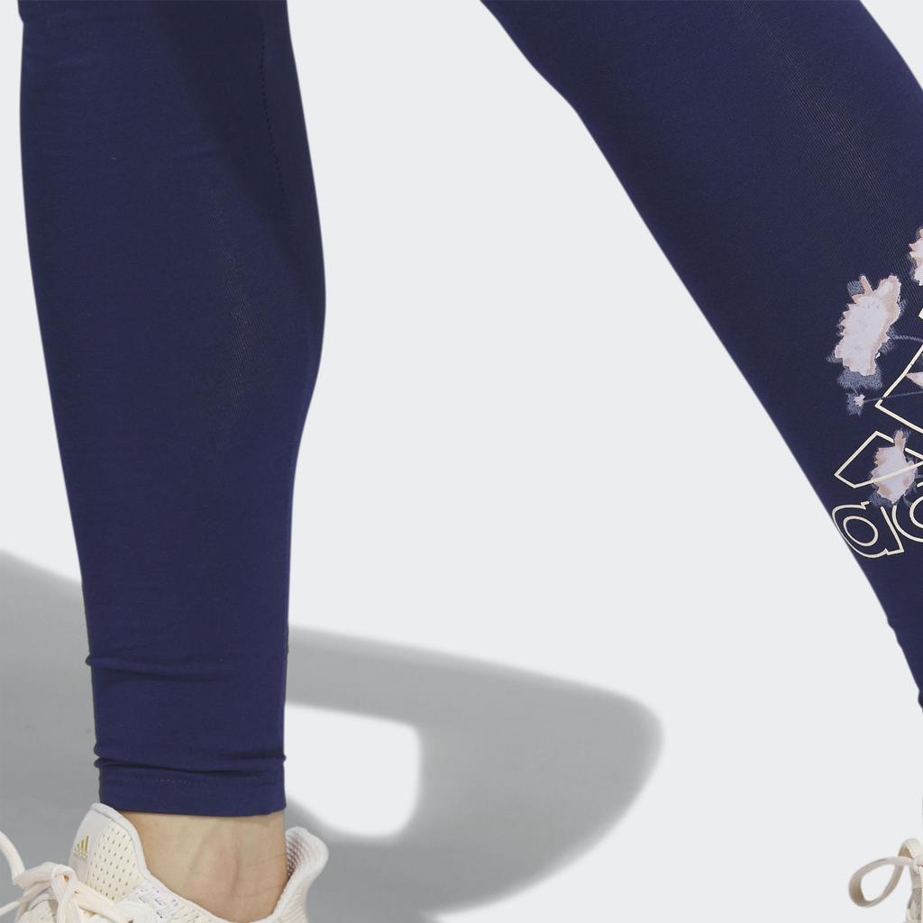 adidas Pantalon de sport moulant imprimé logo lettre pour femmes Bas Bleu foncé HT3141