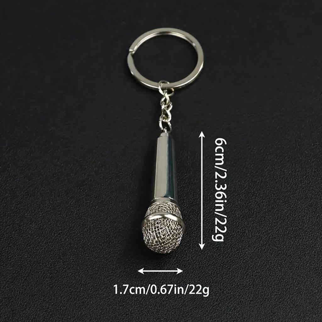 Custom Microphone Keychain, Personalized Engraving, Creative Mini Gift for Friends & Holiday Party Favors