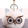 New Big Eye Owl Wool Ball Key Chain Pendant Imitation Rex Rabbit Hair Lady Luggage Car Pendant
