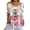 Women's Fashion Casual Knit Sweater Button-Up Christmas Print Cardigan Jacket