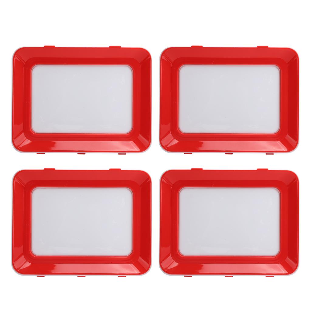 4PCS Food Preservation Tray Vacuum Sealing Food Storage Container for Refrigerator Freezer