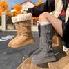 Snow Boots 2025 Tall Tube, Piled and Thickened Northeast Cotton Boots with Thick Soles and Two Warm Boots