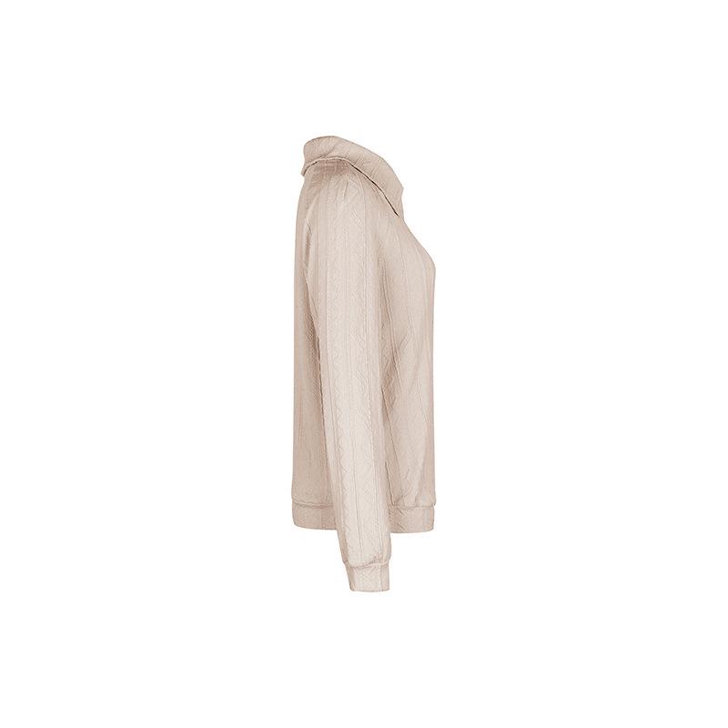2025 Autumn Women's Solid Color Irregular Lapel Hoodie - European & American Style