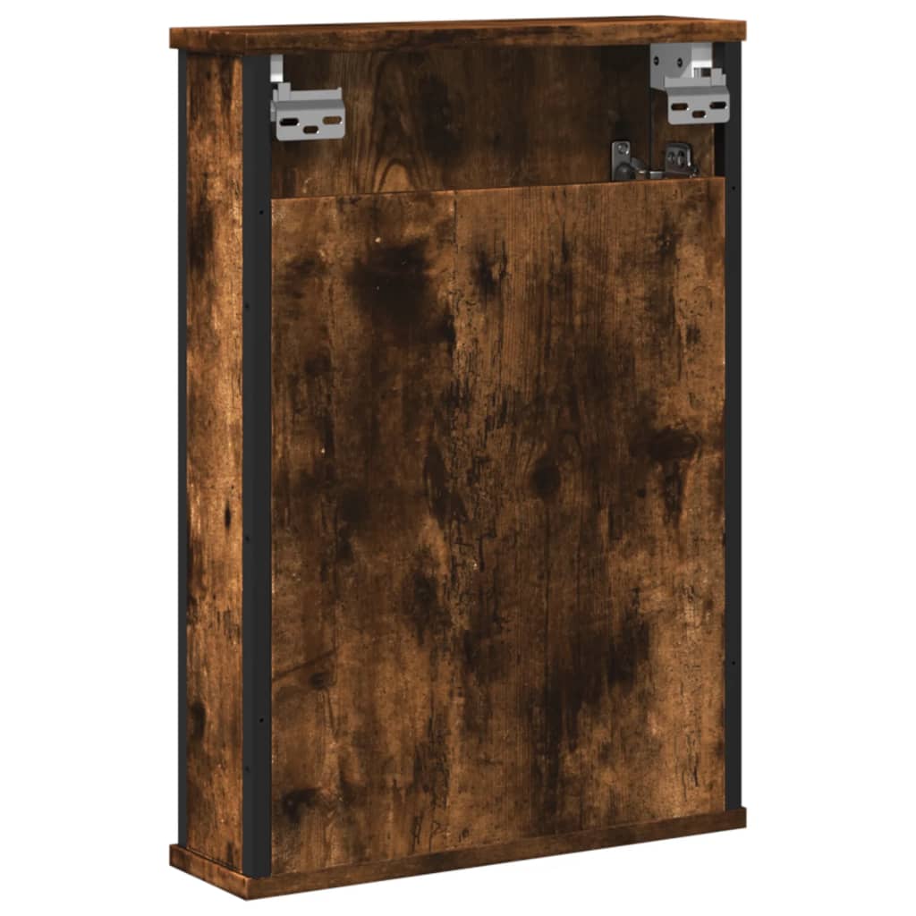 Vidaxl Mobile da Bagno con Specchio, Rovere Affumicato, 42X12X60 Cm