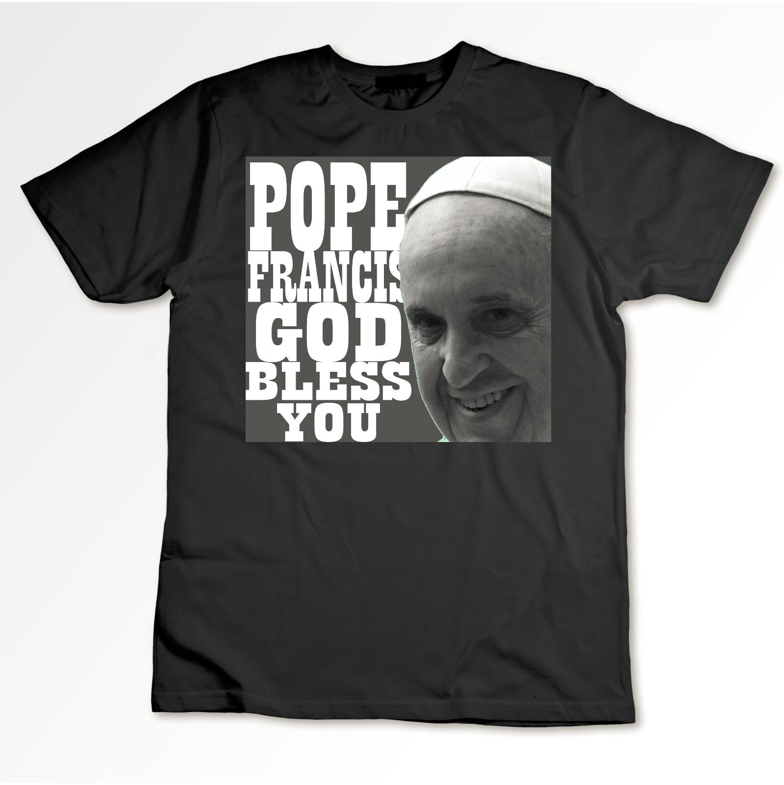 God Bless Pope Francis Christian Support Prayer Rest In Peace Tee T-Shirt L