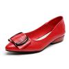 Summer flat-soled single shoes women's soft leather low-heeled small leather shoes light mouth thick heel pointed new fashion versatile work shoes wom