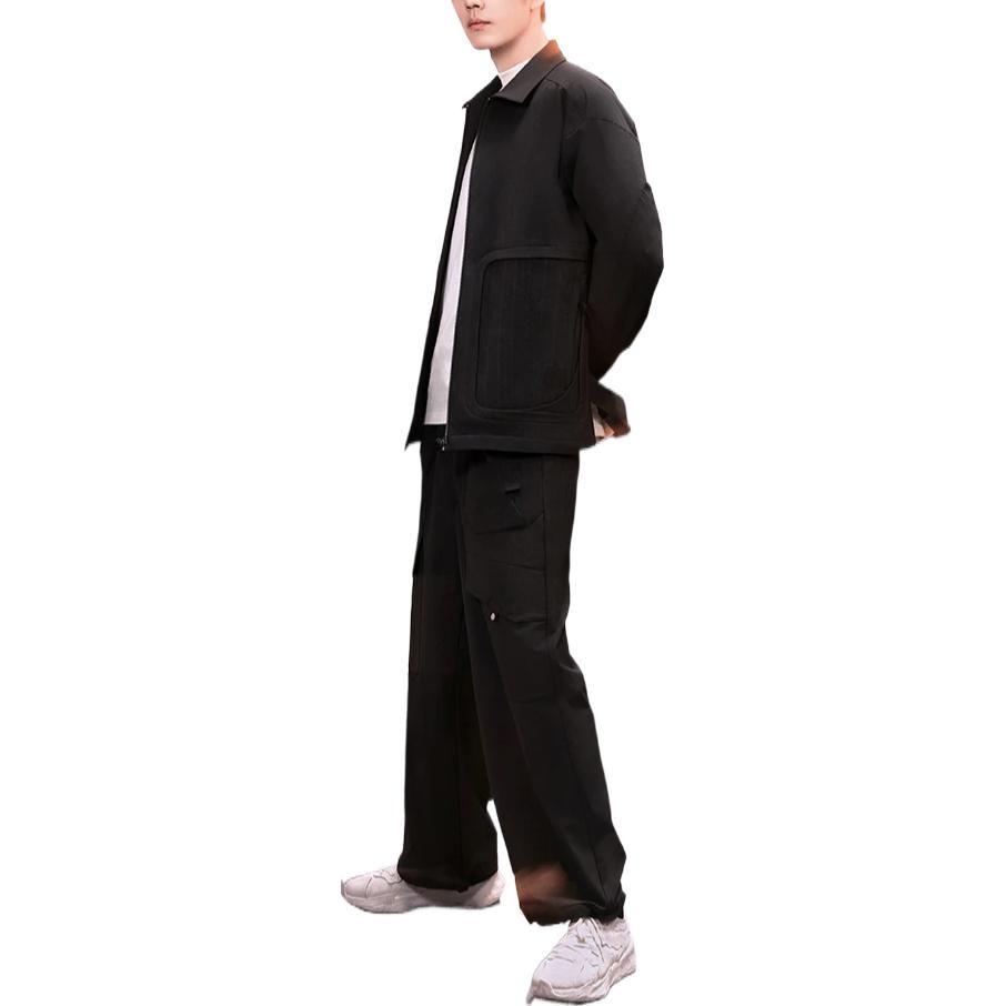 Li Ning X Jackie Chan Kung Fu Collection Jackets Men's Charcoal Black Crew Neck Moderate Other AFDT109-3