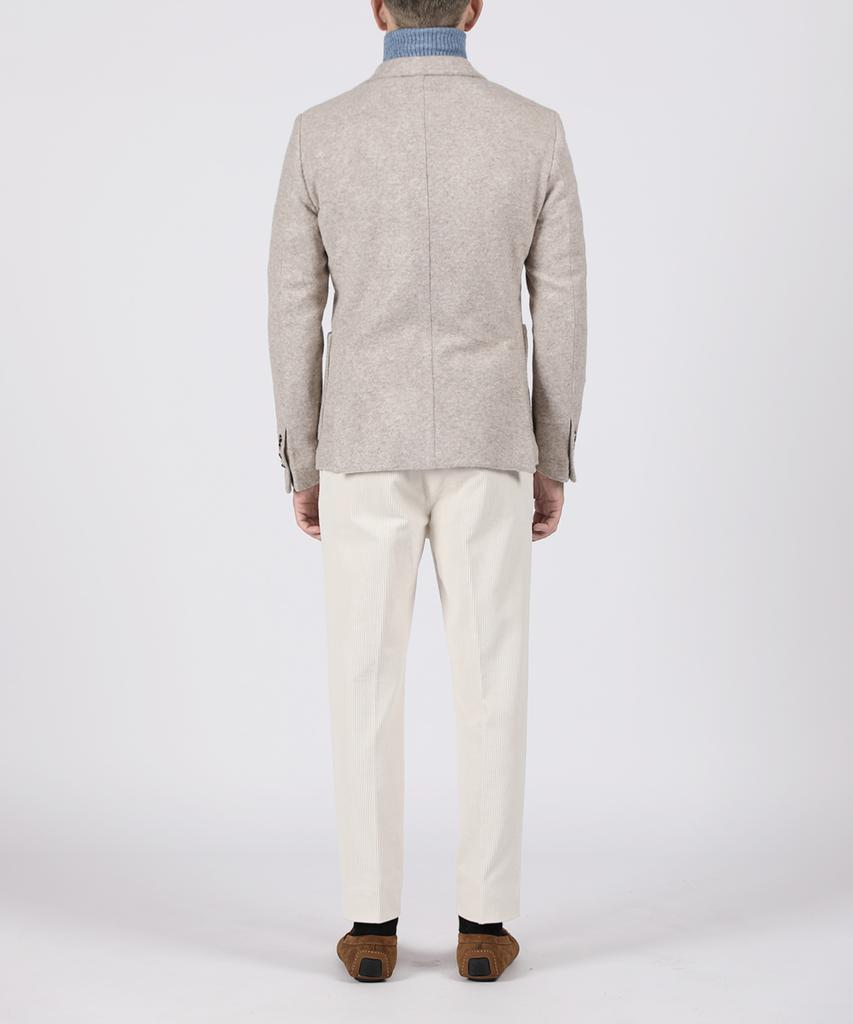 PANICALE Ivory Classic One-Pleat Corduroy Pants