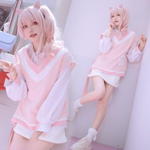 [Milky Time] Project Sekai Mizuki Akatsukiyama Cosplay Uniform Anime Game Donut and Peace Sign