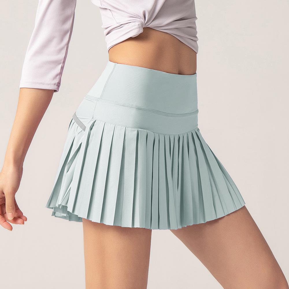 PLUS Women's Quick-Dry Pleated Skort: Breathable Anti-Exposure Athletic Skirt for Running and Outdoor Activities