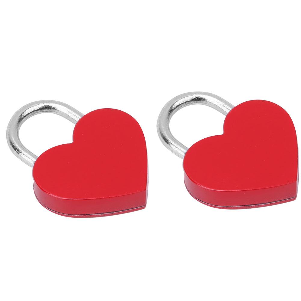 

2 Sets Heart Lock Metal Colorful Exquisite Padlock Household Craft Supplies with Keys 30x39mm Red красный