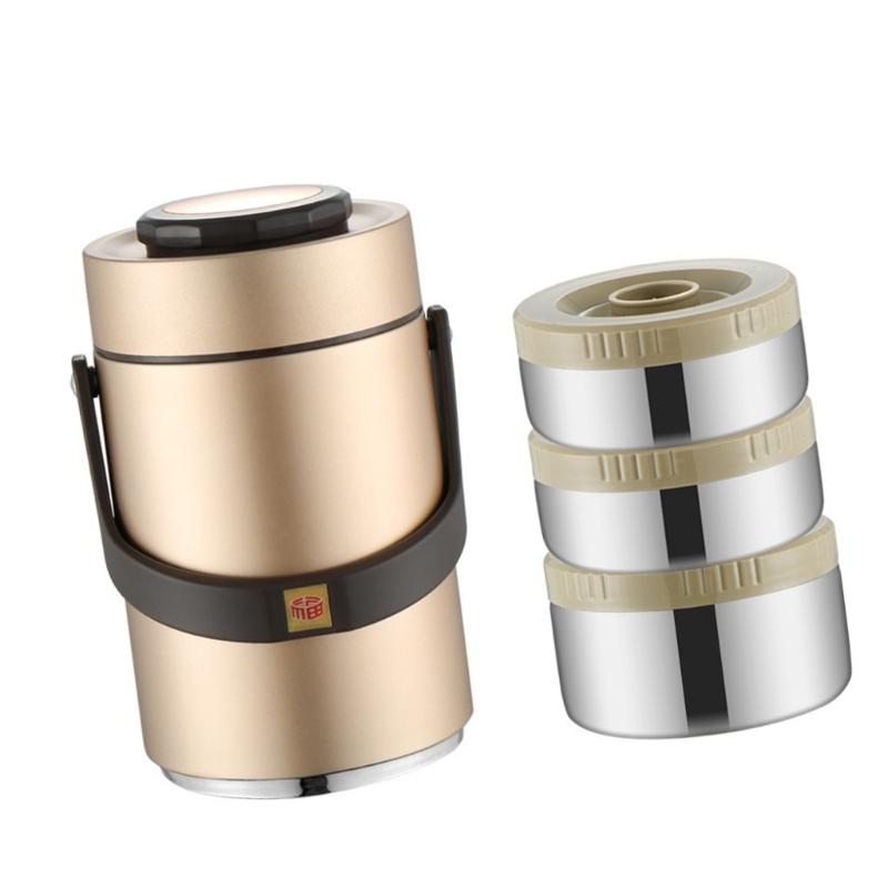 Thermal Insulated Wide Mouthes Soup Jar 3 Layer Stackable Bentos Box Leak Proof 12H Heat Retention Lunch Container