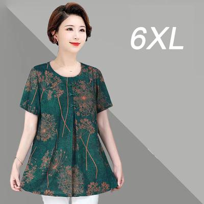 Summer New Fashion Women's Vintage Printed Short Sleeve Casual Plus Size T-shirt Loose Soft and Comfortable Summer Top Shirt