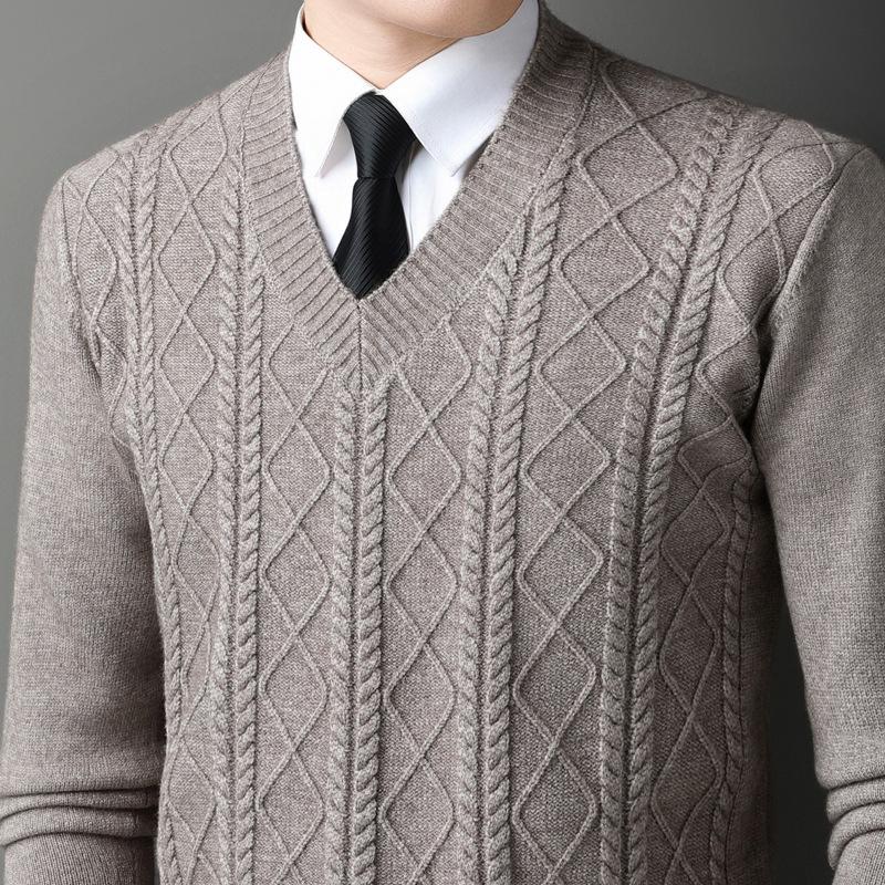 Men's Winter Thick V-Neck Knitwear: Warm, Comfortable, Stylish