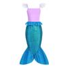 Mermaid Ariel Costume Girls Short Sleeve Fish Tail Shape Cosplay Princess Dress Halloween Carnival Birthday Party Dresses