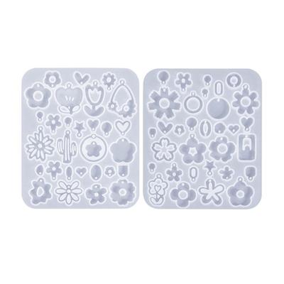 Flexible Silicone Tools/Flower Shaped Earrings Molds Convenient Ear Rings Pendant Epoxy Mould Jewelry Crafting Supplies