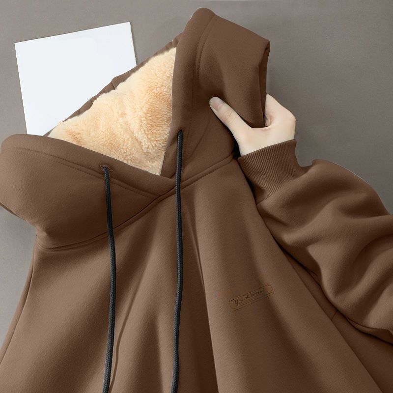 Pár Zimní Mikina Beránčí Rouno Mikina s Kapucí Jednobarevná Stahovací šňůrka s Elastickými Manžetami Dámská Pánská Podzimní Zimní Top