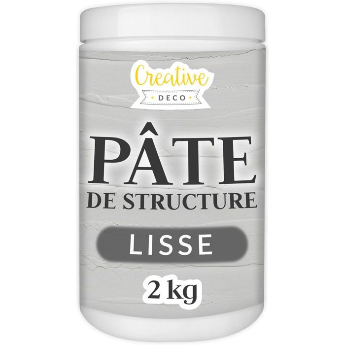Pâte De Structure CREATIVE DECO | Lisse 2kg Gris | Pâte À Relief Pour Peinture Acrylique | Pâte Texturée | Effet 3D