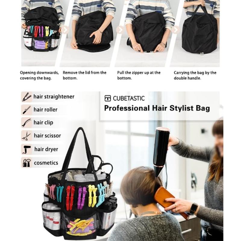 Barber Travel Bag Heatproof Hair Tools Storage Spacious Makeup and Shower Organizer Professional Hairdresser Accessory