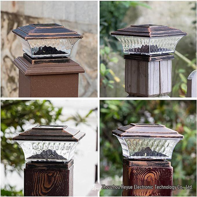 Dual Color Solar Garden Pillar Lights – Waterproof Chinese Retro Style for Fence and Gate Posts