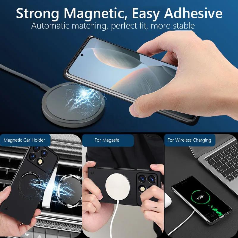 For Xiaomi POCO X6 X7 Pro F6 M3 M4 F5 F7 PRO X3 X4 GT F3 Frameless Magnetic For Magsafe Slim Case Wireless Charging Hard Cover