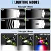 taoquwe Rechargeable Spotlight,2000000 LM Super Bright Handheld Spot Light LED Flashlight High Lumens,Powered Spotlight Large Searchlight Outdoor