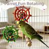 Colorful Beads Parrot Spinner Rattle Toy Rudder Shaped Bird Cage Toy  Entertainment