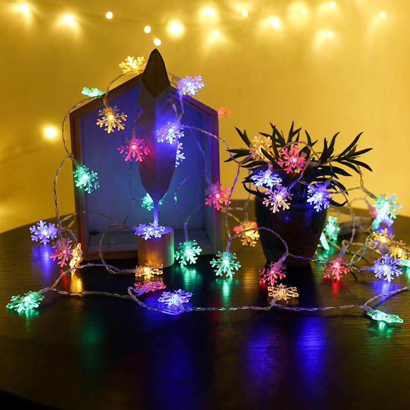 Snowflake Twinkling LED String Lights - Christmas, Wedding, and Festival Decoration 1.5m 10 lights USB