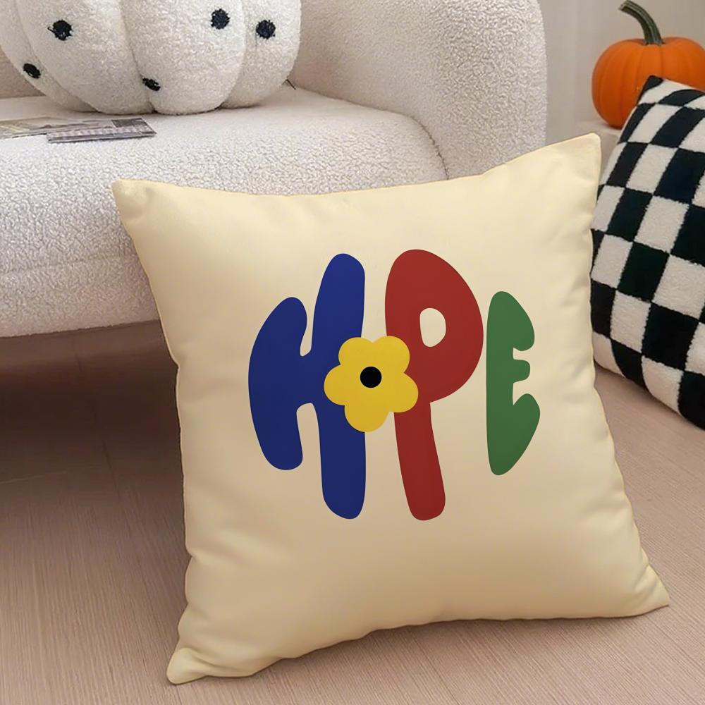 Uplifting Enduring Hope And Love Cushion Cover Throw Pillow Cover Hidden Button Durable Polyester Chair Cushion