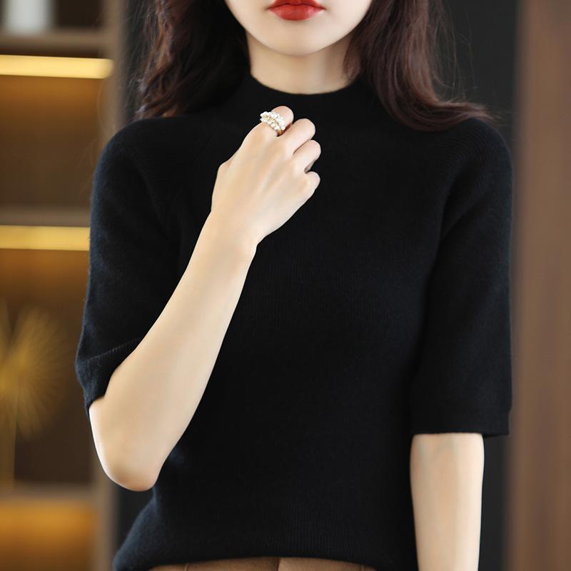 

Свободная универсальная трикотажная женская футболка с короткими рукавами, большого размера, с круглым вырезом, однотонная, нижняя часть, трикотажная футболка, тонкий срез XXL