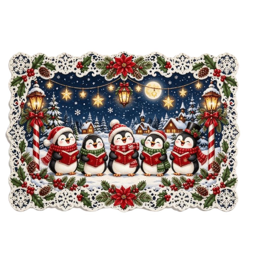 Snowman Elk Xmas Table Mat Coaster Square Dining Mat Christmas Table Placemat Winter Season