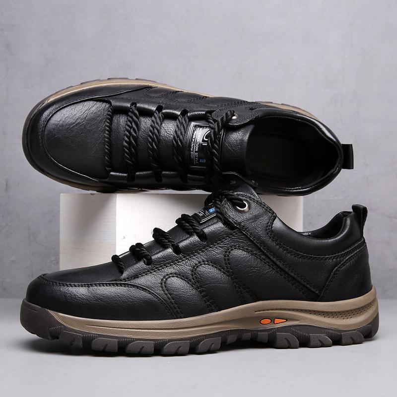 Size :38-48 cotton thermal non-slip outdoor hiking boots men's high-grade double cowhine casual shoes autumn winter snow boots