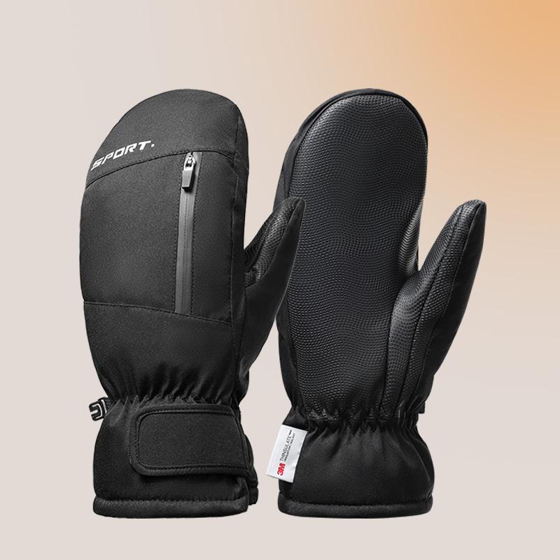 New Design Winter Men Snowboard Skiing Custom Waterproof Windproof Thermal Warm Gloves Free чёрный
