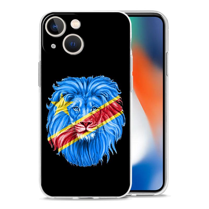 Congo Flag Luxury Transparent Phone Case For iPhone 15 14 13 12 Mini 11 Pro Max XS X XR SE 7 8 Plus Silicone Clear Cover