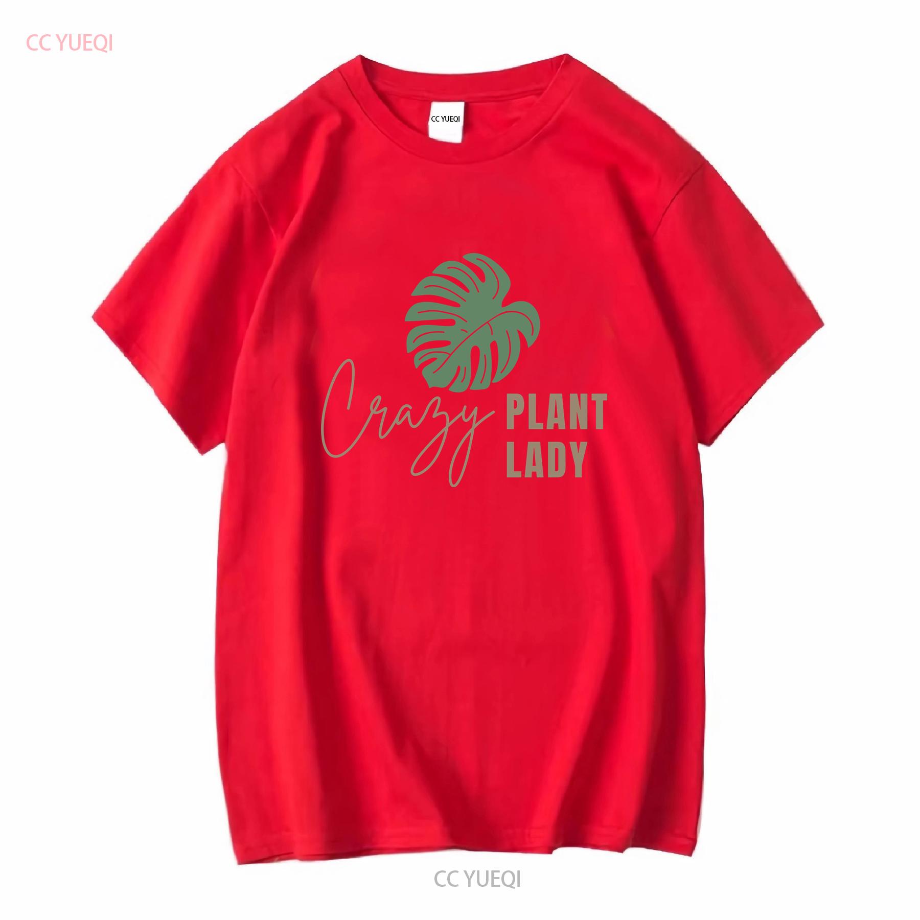 PlanT T Shirt Crazy Lady Gardening Botanical for Women Monstera Leaf Lover long or short sleeves vintage Washed Casual S