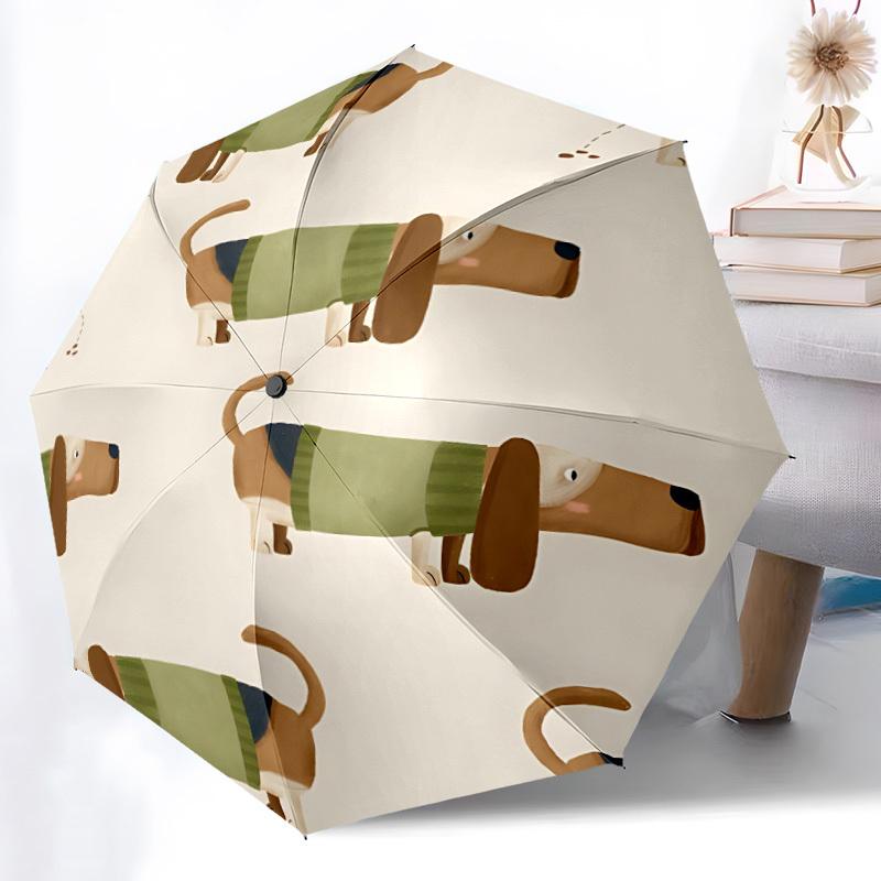 1pc Dachshund Pattern Automatic Open/Close Umbrella - Compact Travel Umbrella, Gift for Birthday, Holiday yy260106010