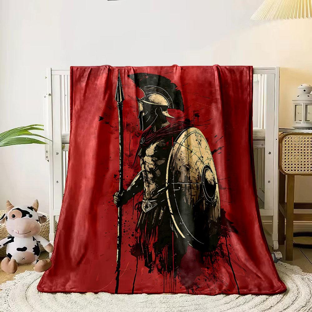 Spartan Warrior Spear Shield bedroom Blanket for Livingroom Couch lunch break Soft throw for Friend's festival Gift