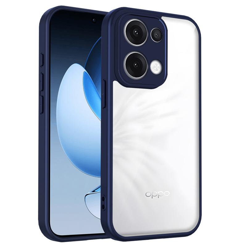Oppo Reno13 5G CPH2689 Case Plating Silicone Bumper Shockproof Clear Back Cover Matte Hard Phone Case for Oppo Reno 13 Reno13 5G