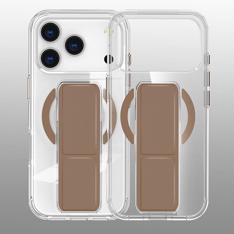 iPhone 17 Pro Max Case with Folding Stand, Crystal Wristband, Magnetic, Transparent, and Drop-Proof.