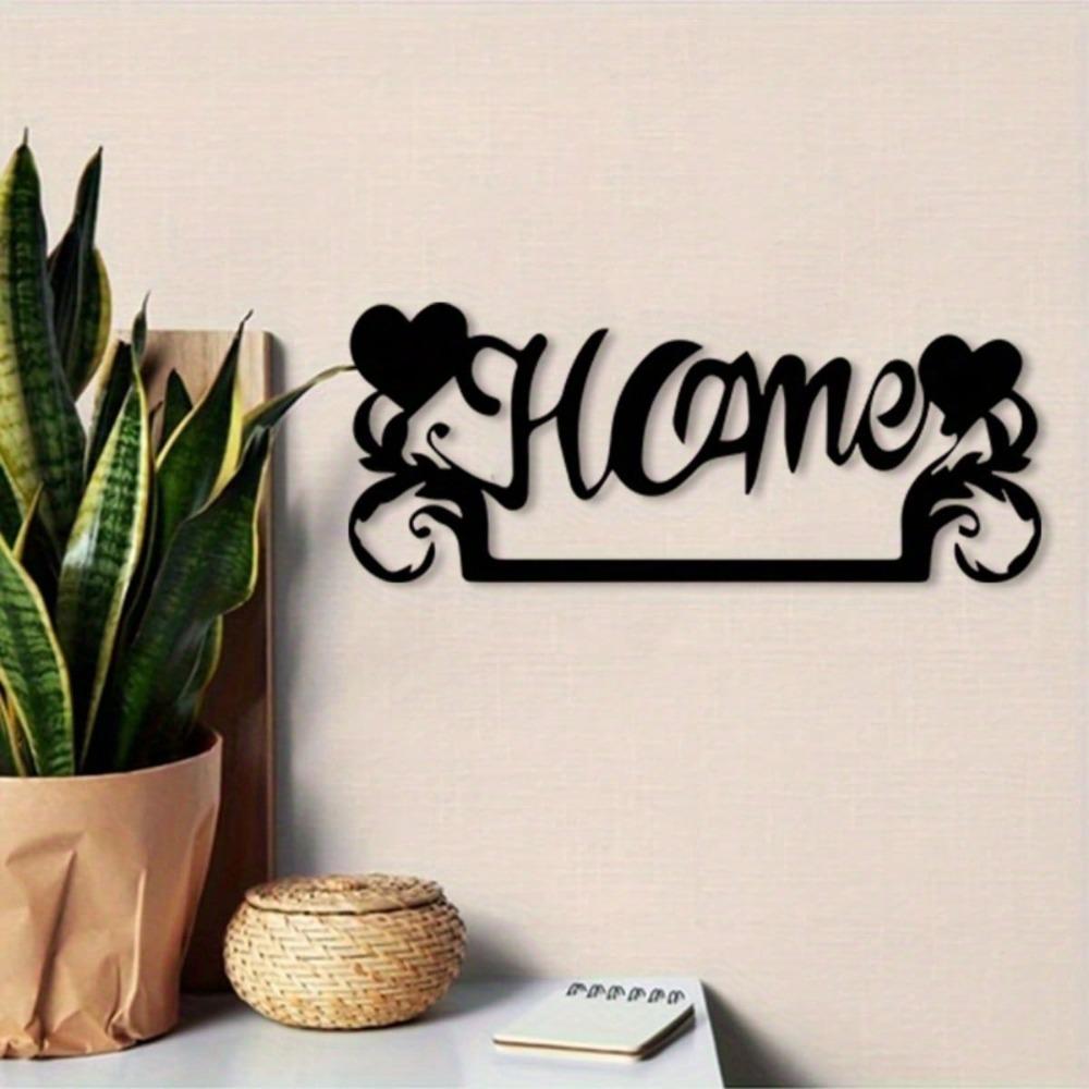Vintage Powder Coated Iron Wall Art Heart Swirl Design Living Room Entryway Gift