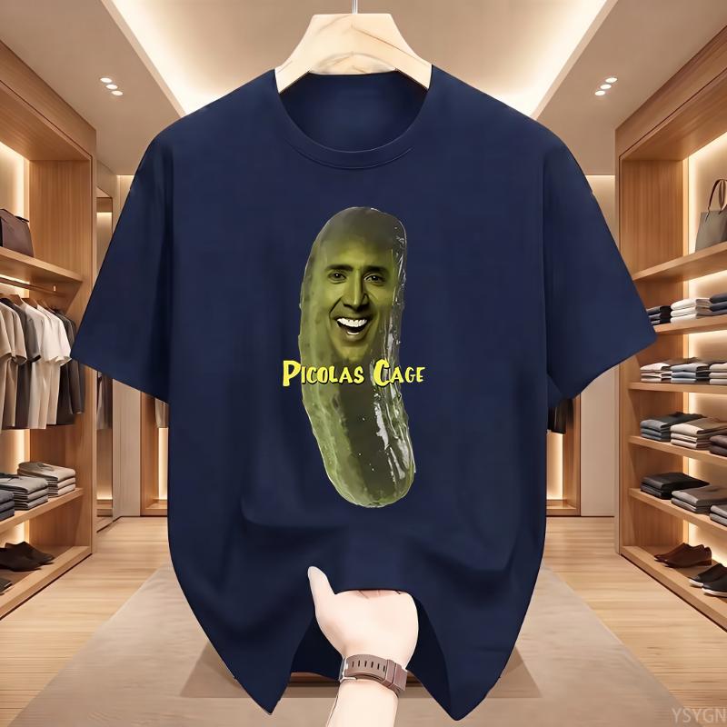 Picolas Cage Fun Nicolas Cage Meme Pattern Tshirt Men Women's Fashion Tshirt Short Sleeve Oversized T-shirt Tops