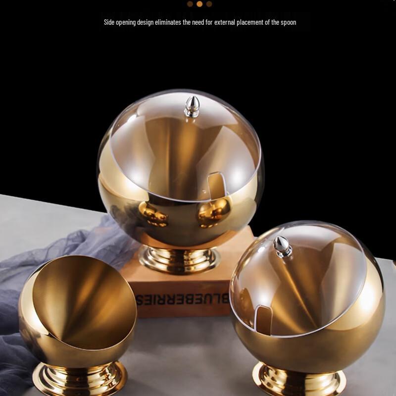 Golden Stainless Steel Slanted Condiment Bowl Set