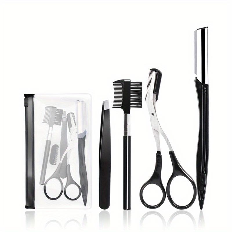 3/4/5/11/12pcs Eyebrow Trimmer Set Scissors Tweezers Eyebrow Razor Scraping Eyebrow Comb Razor Eyebrow Clip Makeup Tools