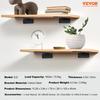 VEVOR Shelf Bracket, 10”L x 4”W x 1.6”H, 6 Pcs Heavy Duty Floating Shelf Brackets, Brackets for Shelves, 5mm Thick Matte Black L Shelf Bracket