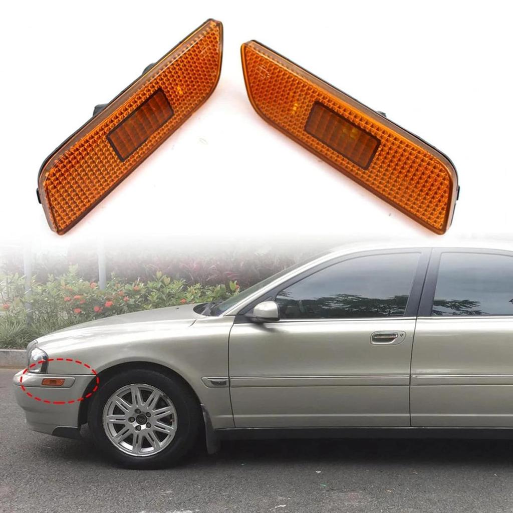Left Right Ambers Bumpers Light Lens Reflector Car Turn Signal Light Housing 9188263 9188264 for S80 1999-2006