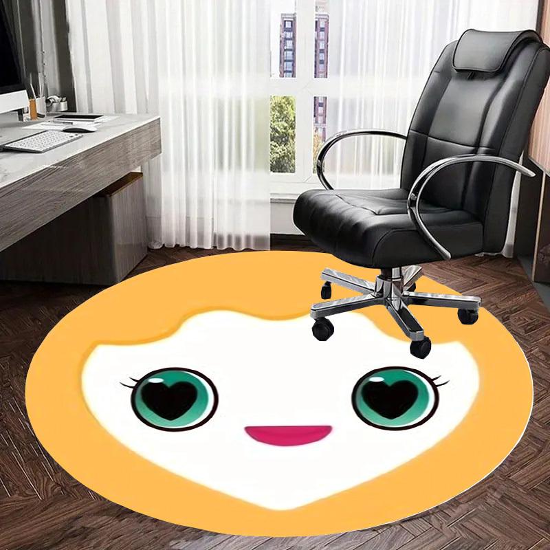 1pc Egg Character Round carpet, Made of Polyester,Perfect for Decorating Office Chairs, Living Rooms,Vibrant Decorative Rug
