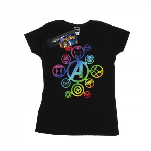 

Marvel Womens/Ladies Avengers Infinity War Rainbow Icons Cotton T-Shirt XXL білий