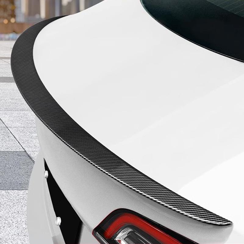 Car Real Dry Carbon Fiber Spoiler Wing Decoration For Tesla Model Y ModelY Sport -2024 Utility Exterior Tuning Accessories