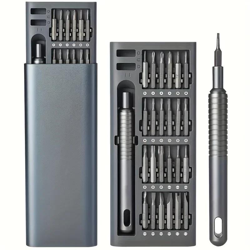 

51-in-1 Precision Screwdriver Set with Aluminium Alloy Handle, Highly Hardened Metal Bits, Swivelling Design, Disassembly Kit серый